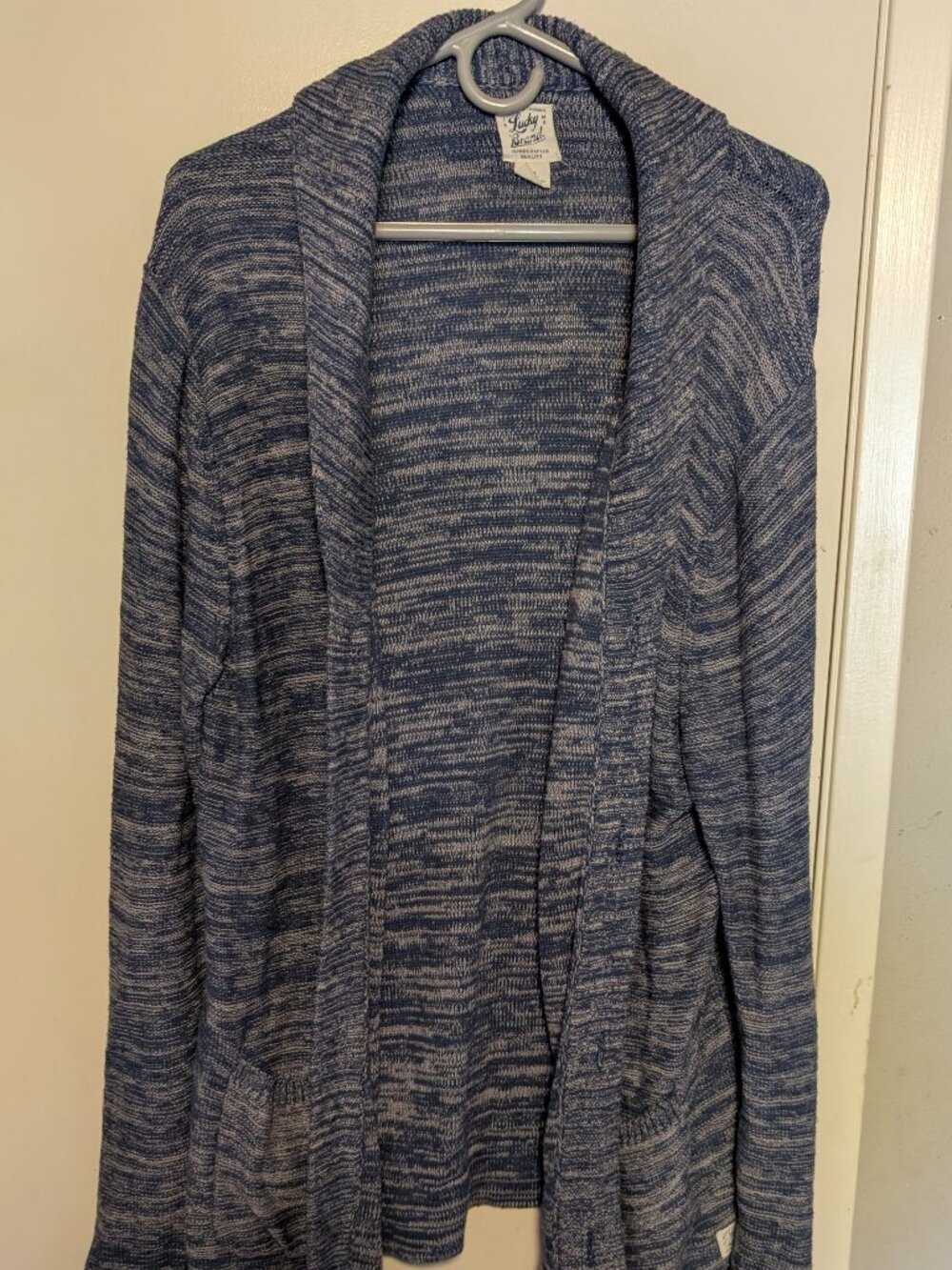 Lucky Brand Men’s XL Blue Marled Shawl Collar Cardigan 100% Cotton
